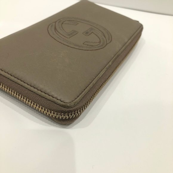 Gucci Grey Soho Interlocking G Zip Around Long Wallet Sku#84491 (Gently used) - Picture 5 of 16